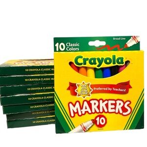 8 Packs - Crayola 10ct Markers Classic Colors Broad Line Non-Toxic Bundle Lot